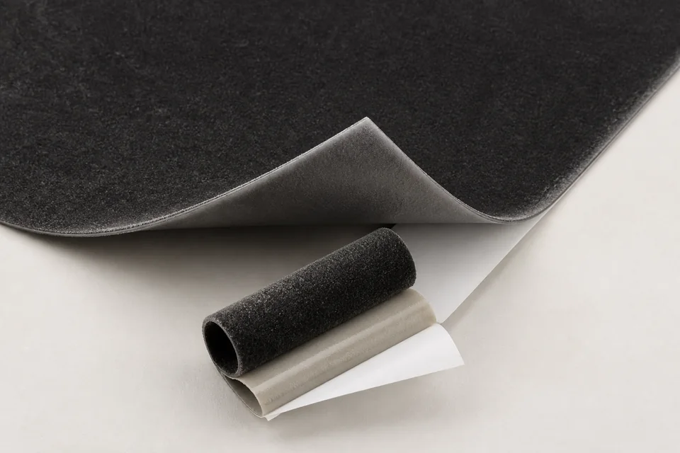 Adhesive velvet material for premium box interiors
