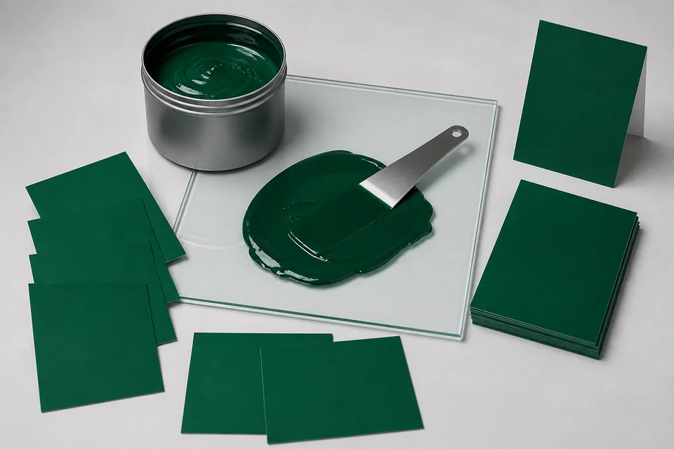 Spot color matching swatches for printed packaging