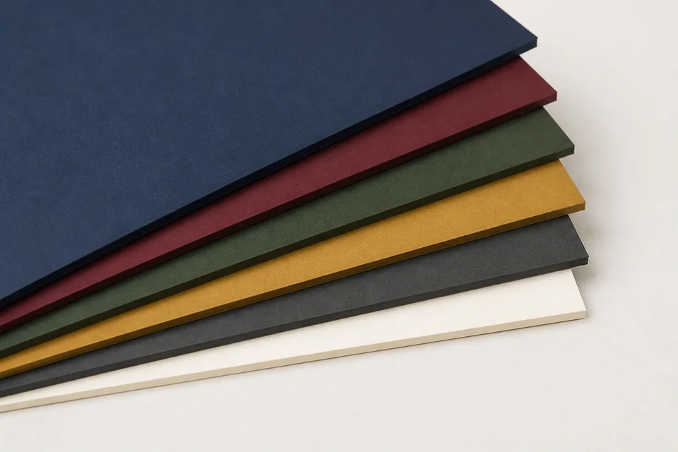 Solid colored packaging paper samples