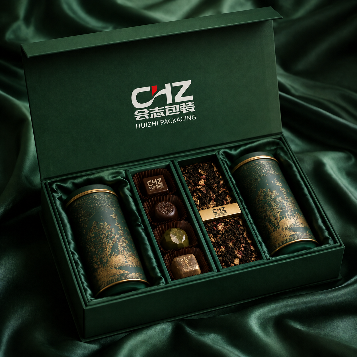 Emerald Tea and Chocolate Box
