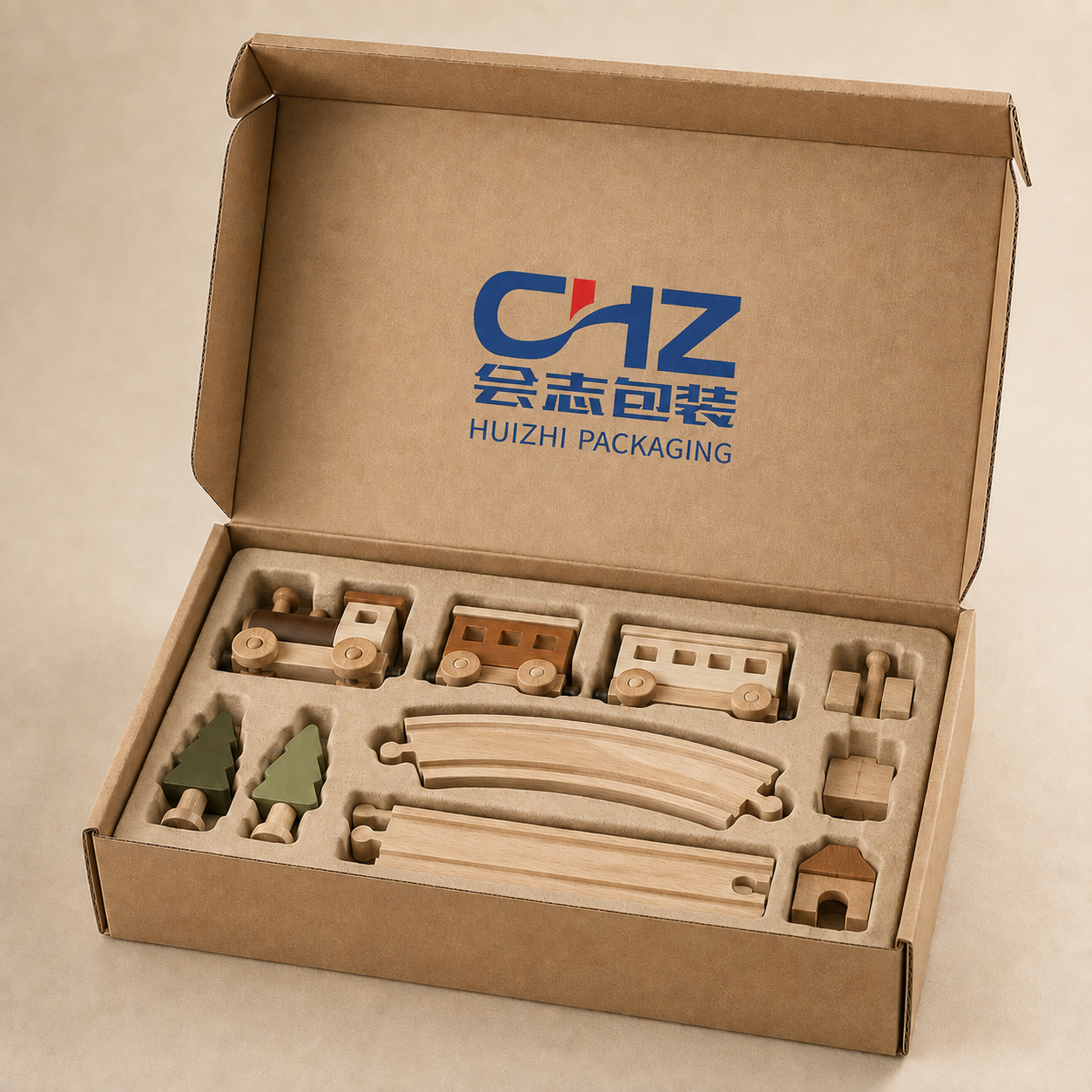 Natural Train Set Shipping Box
