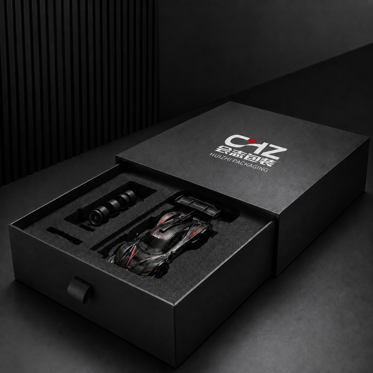 Black Racing Car Drawer Box