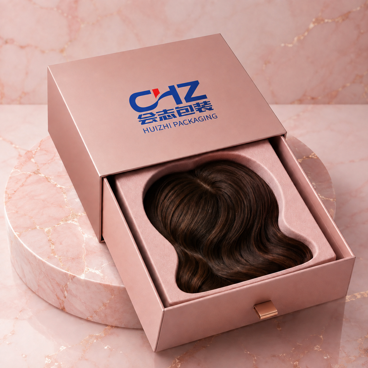 Brunette Wig Drawer Box
