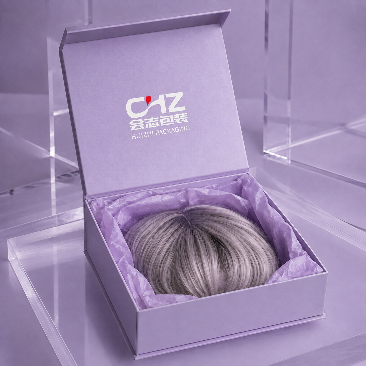 Silver Fashion Wig Box